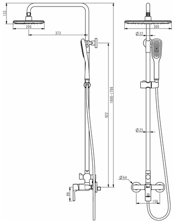 Душевая система Lemark Ursus (LM7260BL)